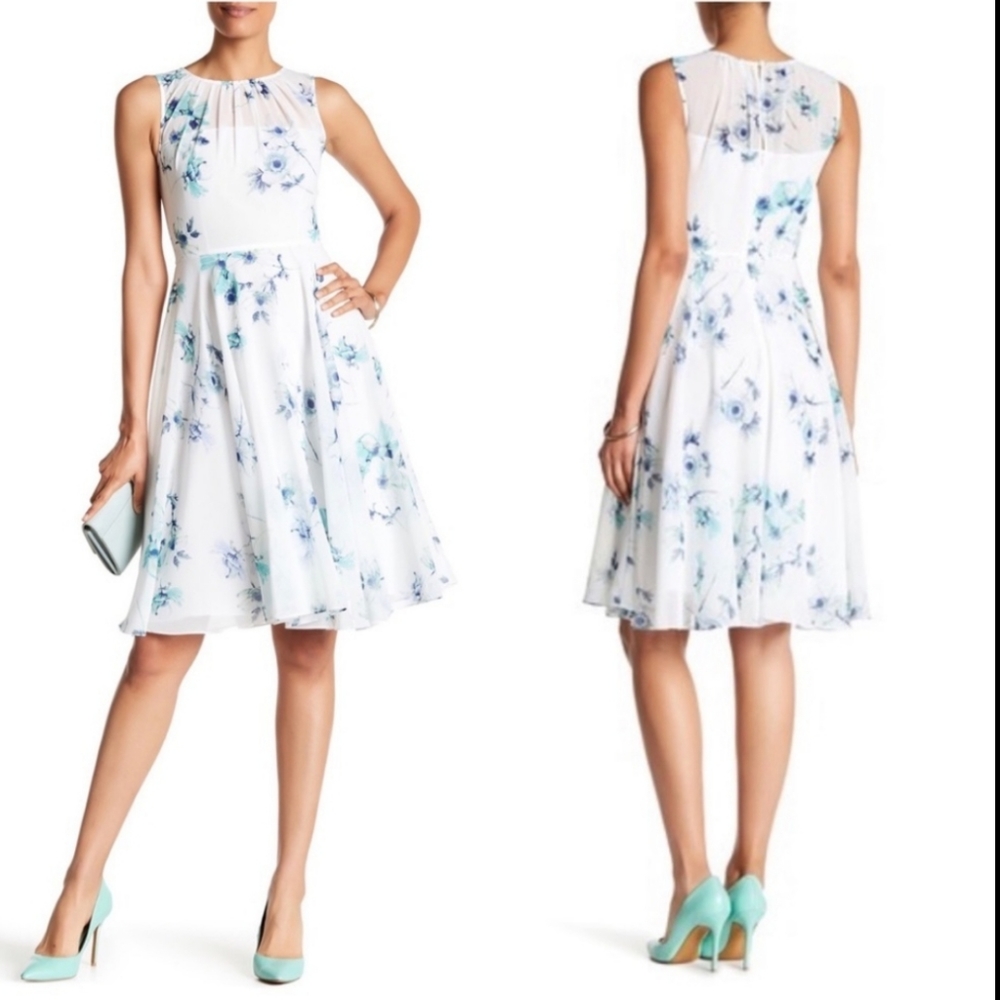 NEW  - Hobbs London Cora Floral Overlay Tea Dress - Fit and Flare